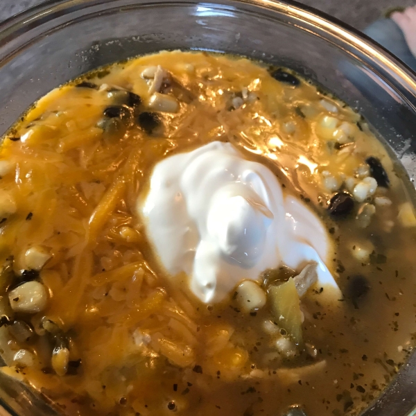 Green Chile Chicken and Rice Soup