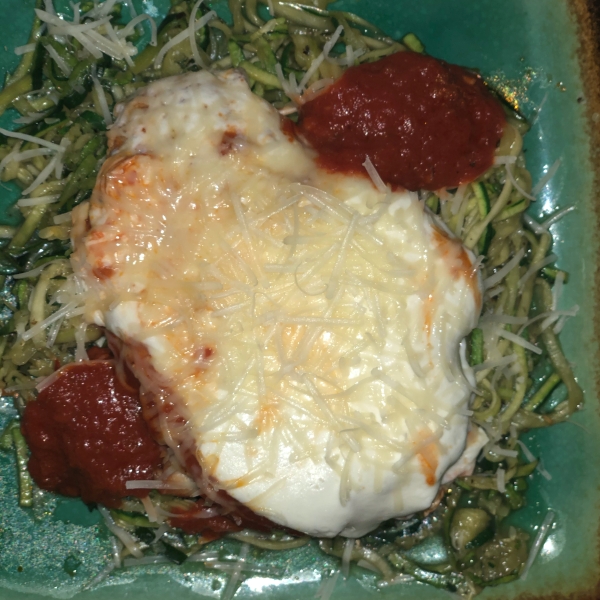 Chicken Parmesan with Zucchini Pasta