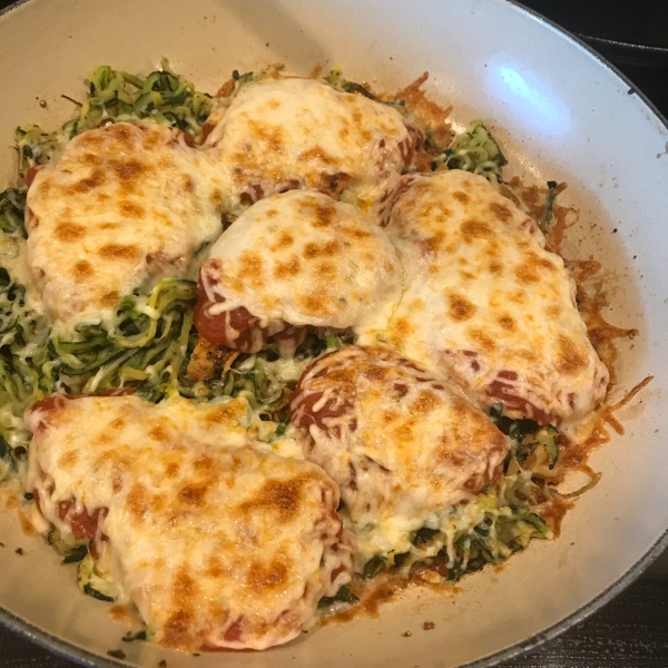 Chicken Parmesan with Zucchini Pasta