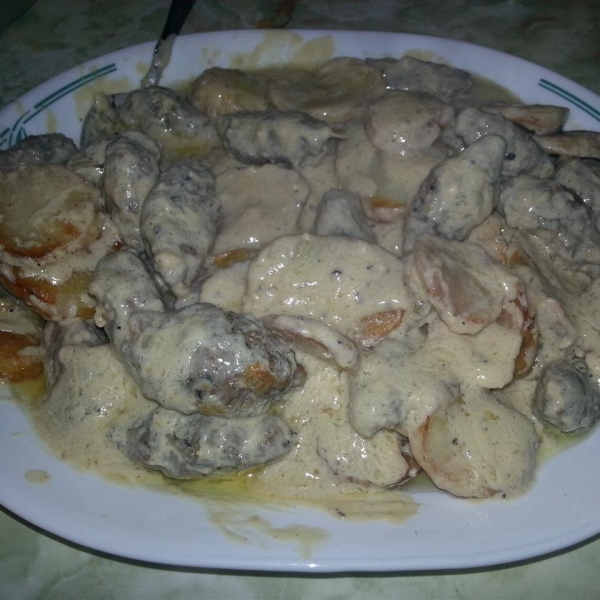 Kifta and Potatoes with Tahini Sauce