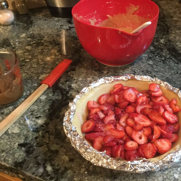 Strawberry Brown Sugar Sour Cream Pie