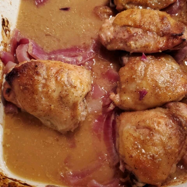 Sweet Hot Mustard Chicken Thighs