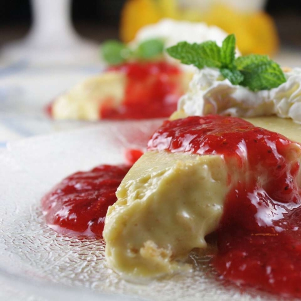 Breezy Key Lime Pie with Strawberry Rhubarb Glaze