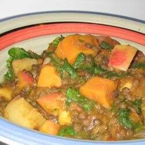 Pumpkin Curry with Lentils and Apples