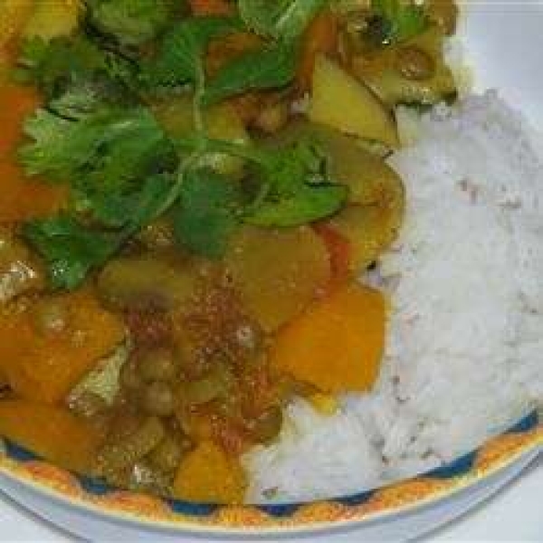 Pumpkin Curry with Lentils and Apples