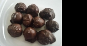 Salted Dark Chocolate Hazelnut Caramel Truffles