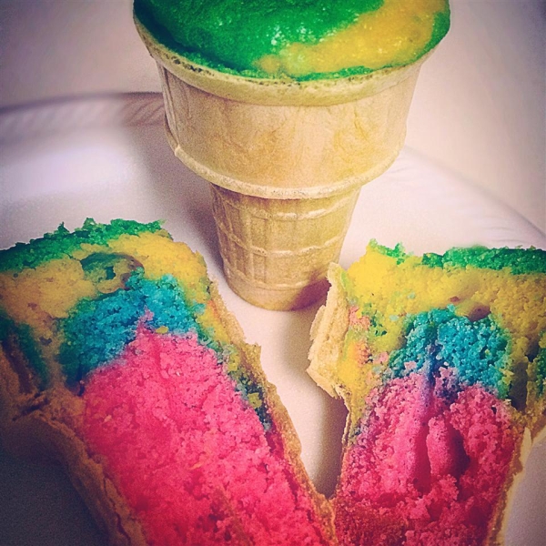 Rainbow Cupcake Cones