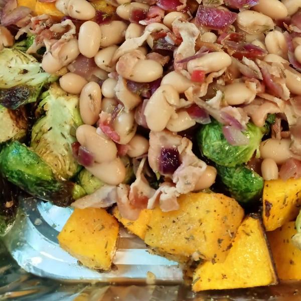 Maple Cannellini Bean Salad with Baby Broccoli and Butternut Squash