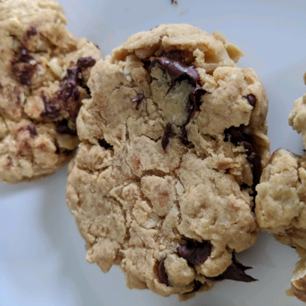 Vegan Chocolate Chip, Oatmeal, and Nut Cookies