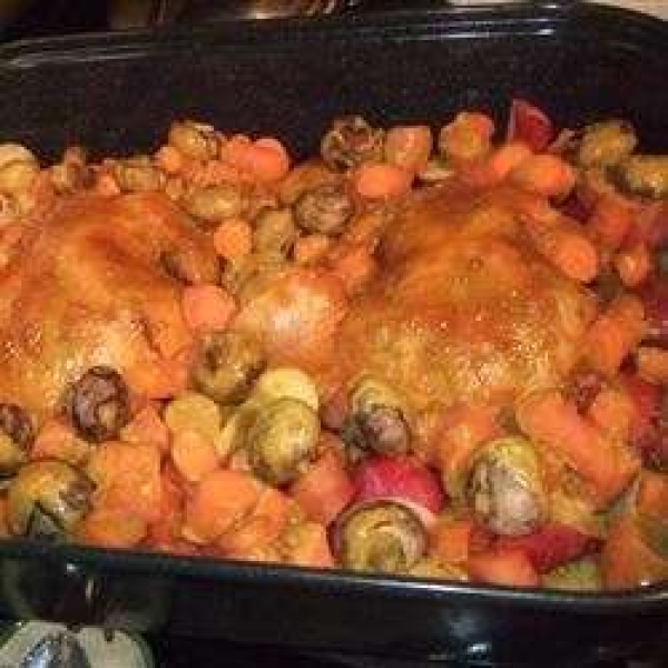 Honey Curried Roasted Chicken and Vegetables