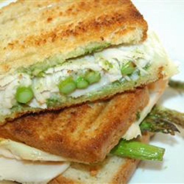 Grilled Turkey Asparagus Pesto Paninis