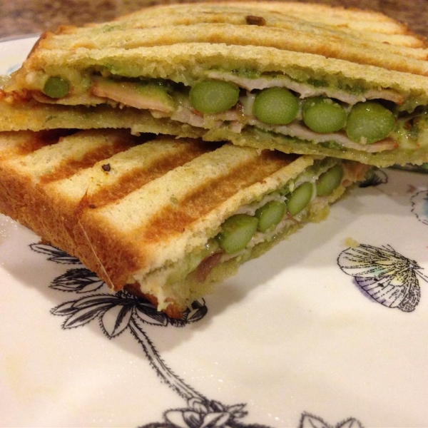 Grilled Turkey Asparagus Pesto Paninis