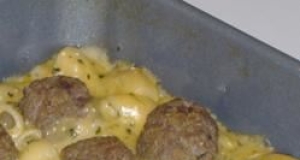 Southwestern Macaroni and Cheese with Adobo Meatballs