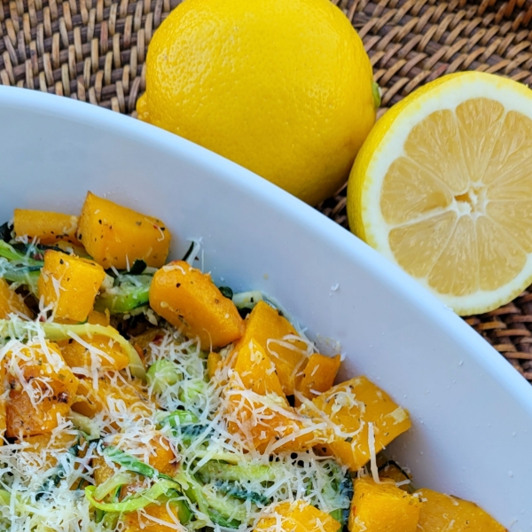 Zucchini Noodles and Butternut Squash in a Garlic-Lemon Sauce