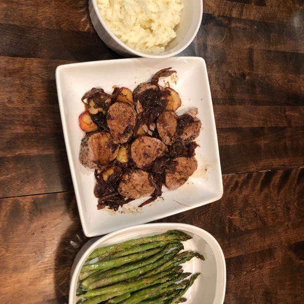 Roasted Pork Tenderloin with Fresh Plum Sauce