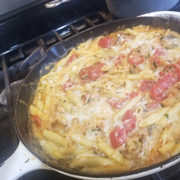 Garlic Shrimp Pasta Bake