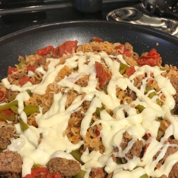 Beefy Italian Ramen Skillet