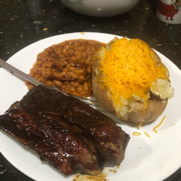 Dark Brown BBQ Ribs