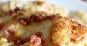 Slow Cooker Chicken Casserole with Bacon, Tater Tots, and Cheese