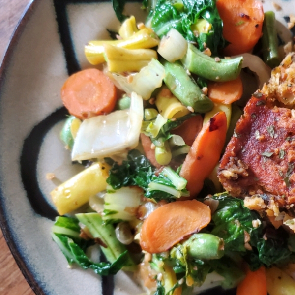 Bok Choy, Carrots and Green Beans