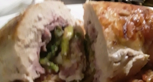 Stuffed Chicken Breasts with Asparagus and Parmesan Rice