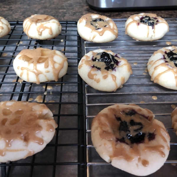 Peanut Butter and Jelly Thumbprint Shortbread Cookies