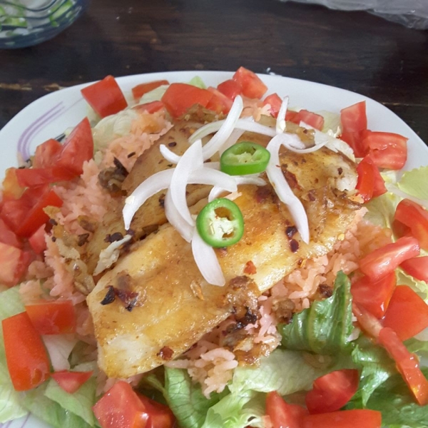 Mexican Rice and Tilapia Salad