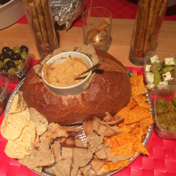 Hot Spinach Red Pepper Dip