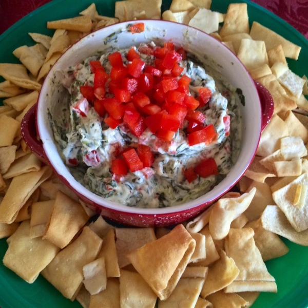 Hot Spinach Red Pepper Dip