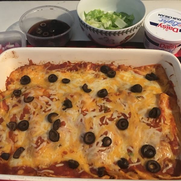 Refried Bean and Cheese Enchiladas