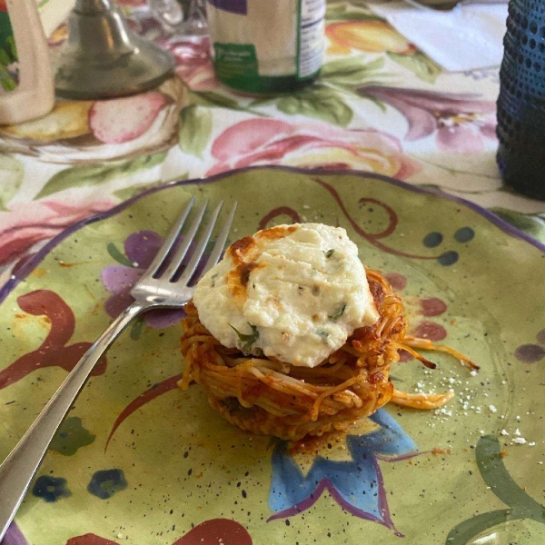 Spaghetti and Meatballs Muffin Bites