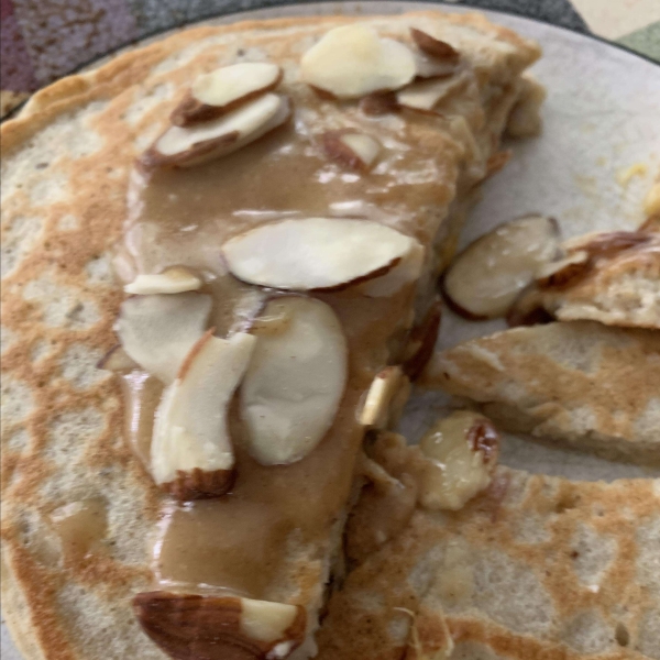 Cinnamon-Peach Cottage Cheese Pancakes