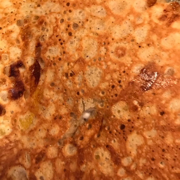 Cinnamon-Peach Cottage Cheese Pancakes