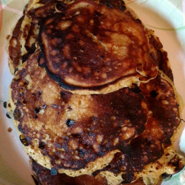 Cinnamon-Peach Cottage Cheese Pancakes
