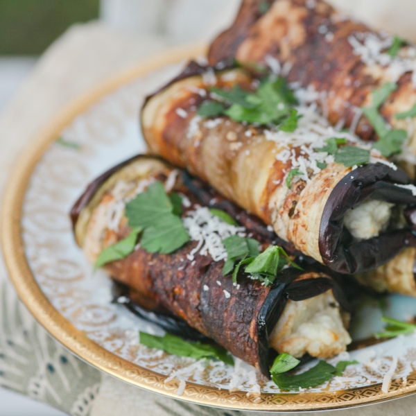 Stuffed Eggplant Parmesan Rolls