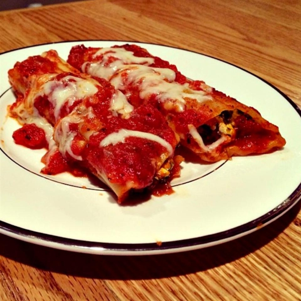 Delicious Spinach Manicotti