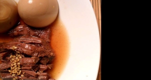 Jang Jorim with Hard-Boiled Eggs (Korean Soy Beef Strips)