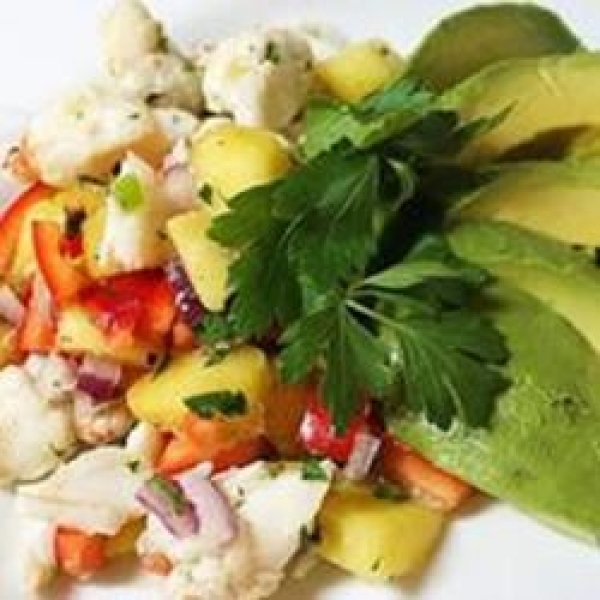 Crab & Avocado Salad with Fruit Salsa