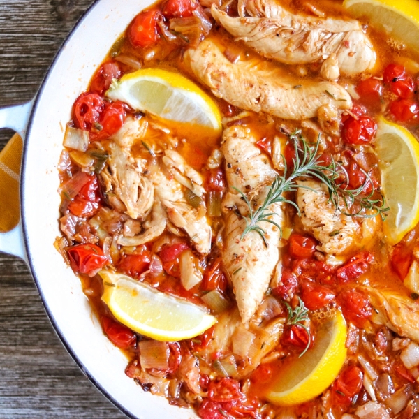 Skillet Chicken with Lemon and Rosemary