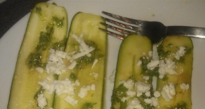 Pan-Fried Zucchini with Lemon, Feta Cheese, and Parsley