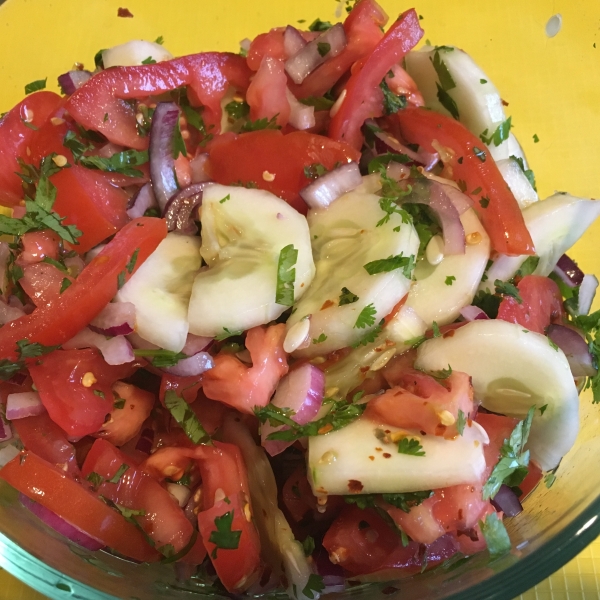Cucumber, Tomato, and Red Onion Salad