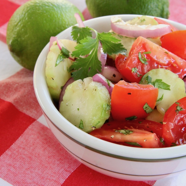 Cucumber, Tomato, and Red Onion Salad