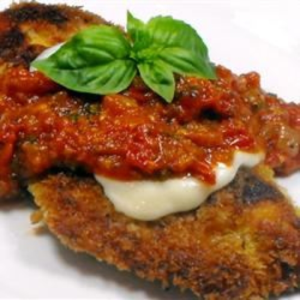 Crispy Italian Chicken Topped with Mozzarella