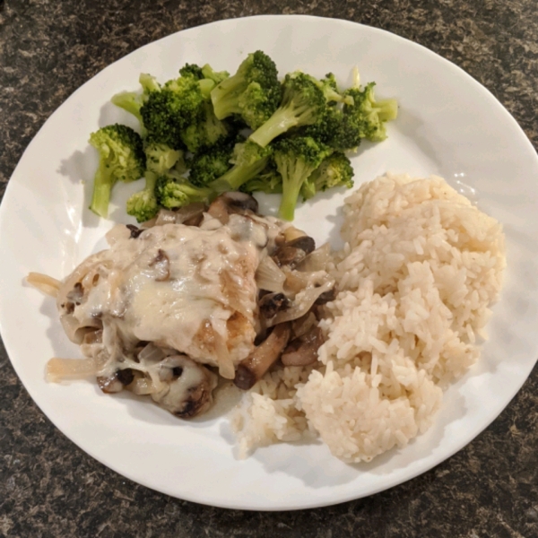 Chicken Gruyere with Sauteed Mushrooms