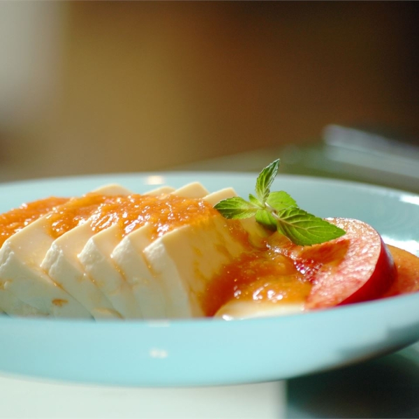 Delicate Tofu in Apricot-Honey Sauce