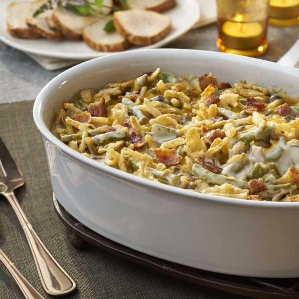 Bacon & Cheddar Green Bean Casserole