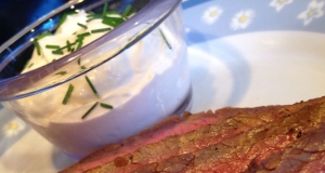 Marinated Flank Steak with Horseradish Cream