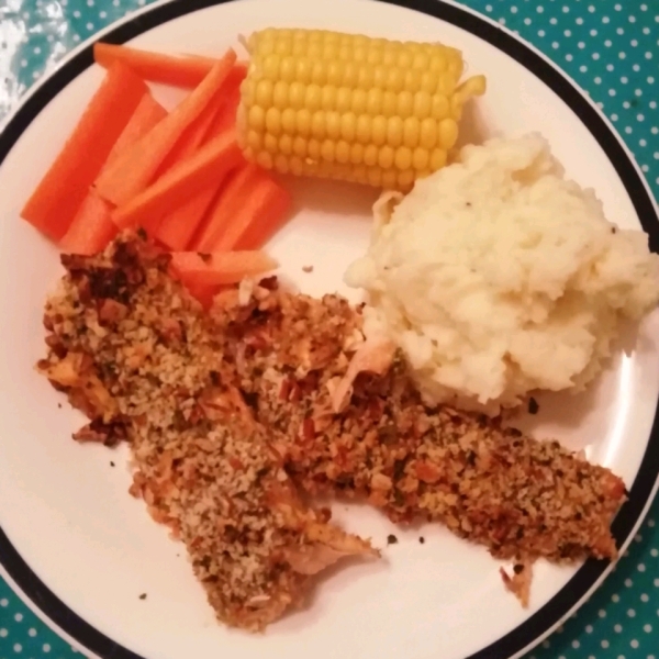 Alaska Salmon Bake with Pecan Crunch Coating