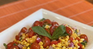 Summer Salad with Grilled Corn and Cherry Tomatoes