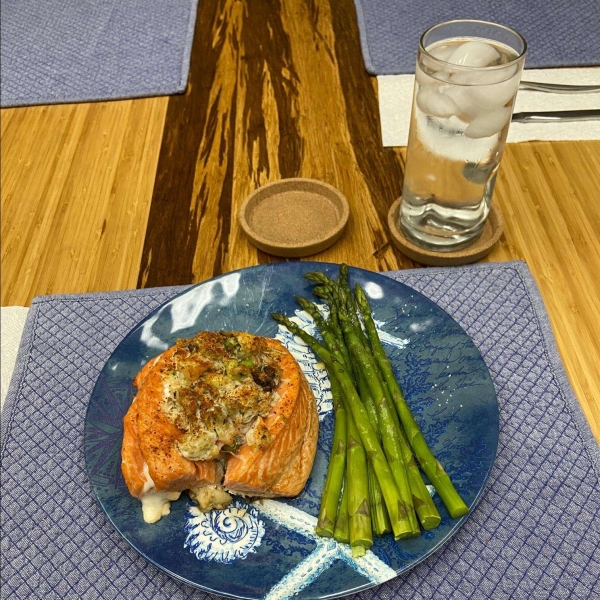 Stuffed Salmon with Shrimp and Crab